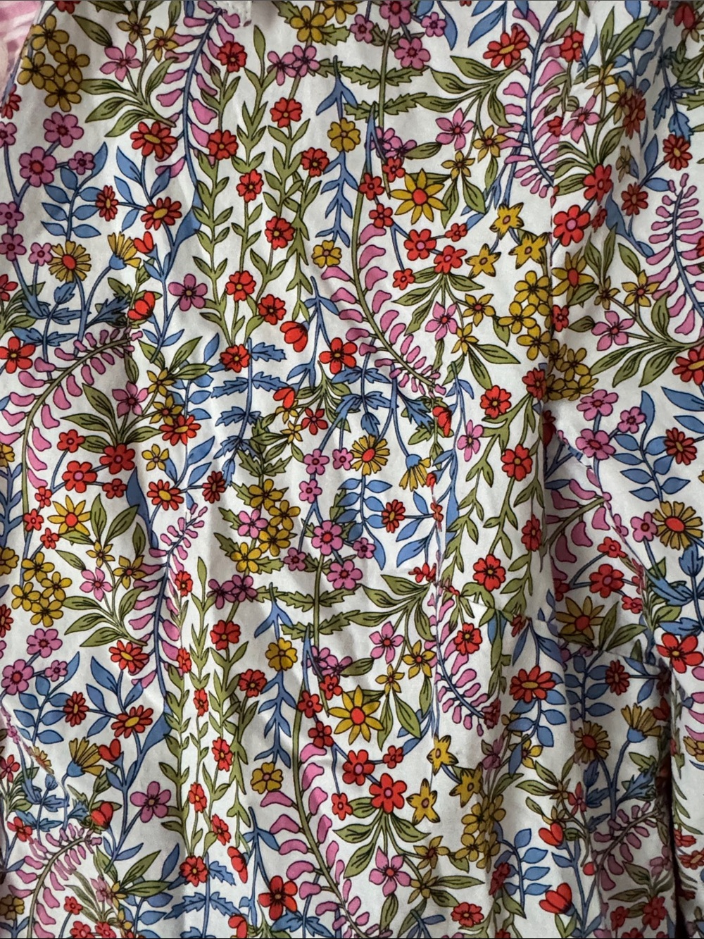 Boden Multicolor Floral Button-Down Shirt with Pink and White Stripes Size 10 - Picture 4 of 9